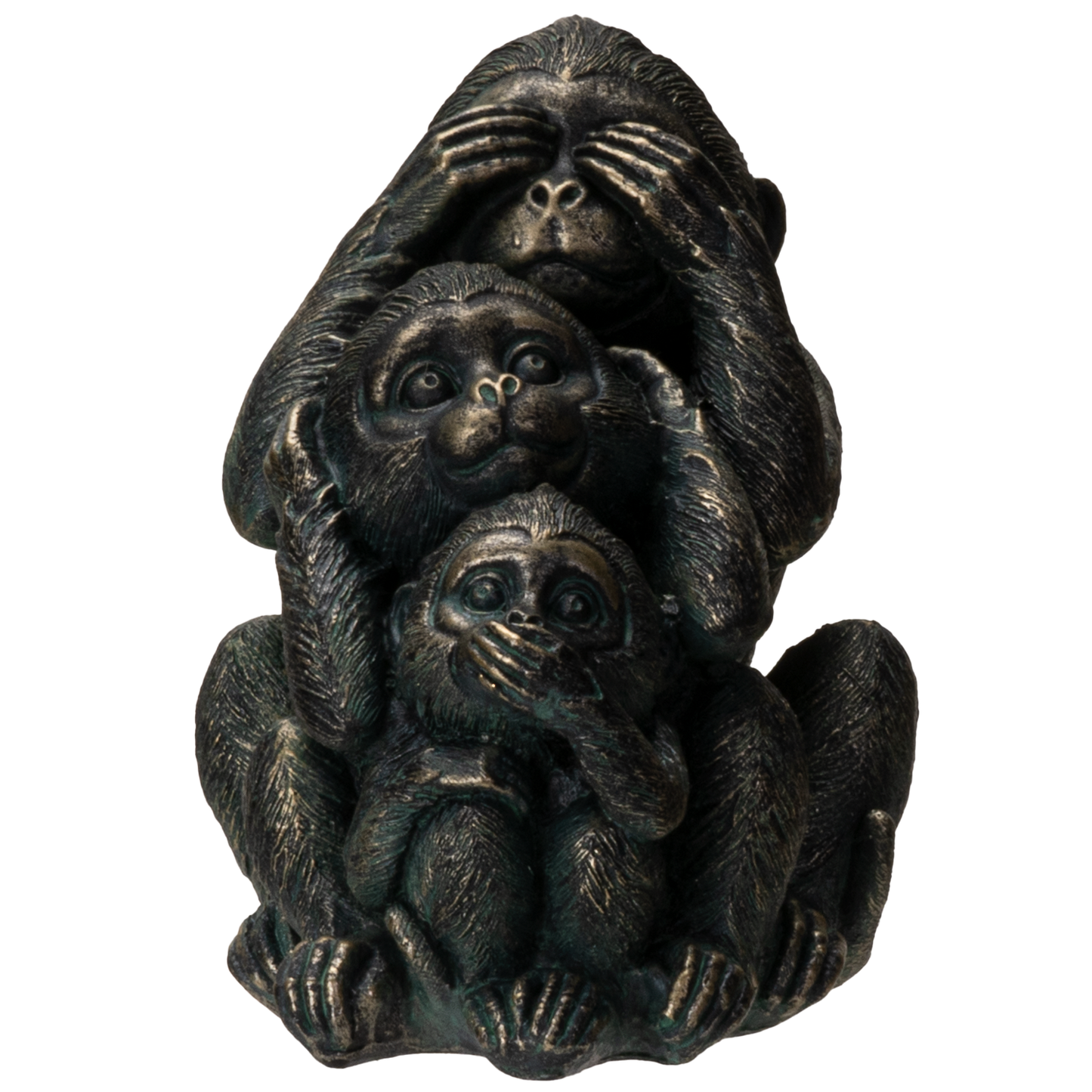 Stacked See No Evil Hear No Evil Speak No Evil Monkeys Totem Pole Figurine Home and Garden Decoration