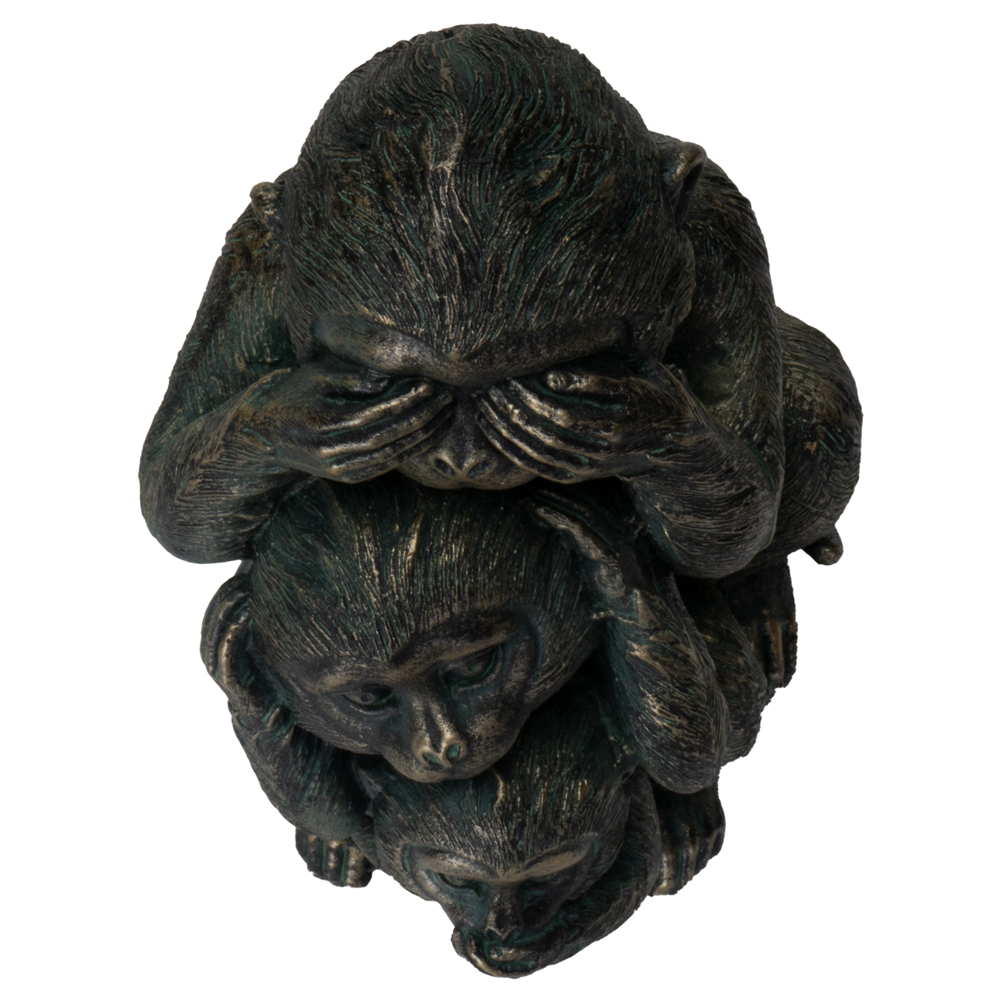 Stacked See No Evil Hear No Evil Speak No Evil Monkeys Totem Pole Figurine Home and Garden Decoration