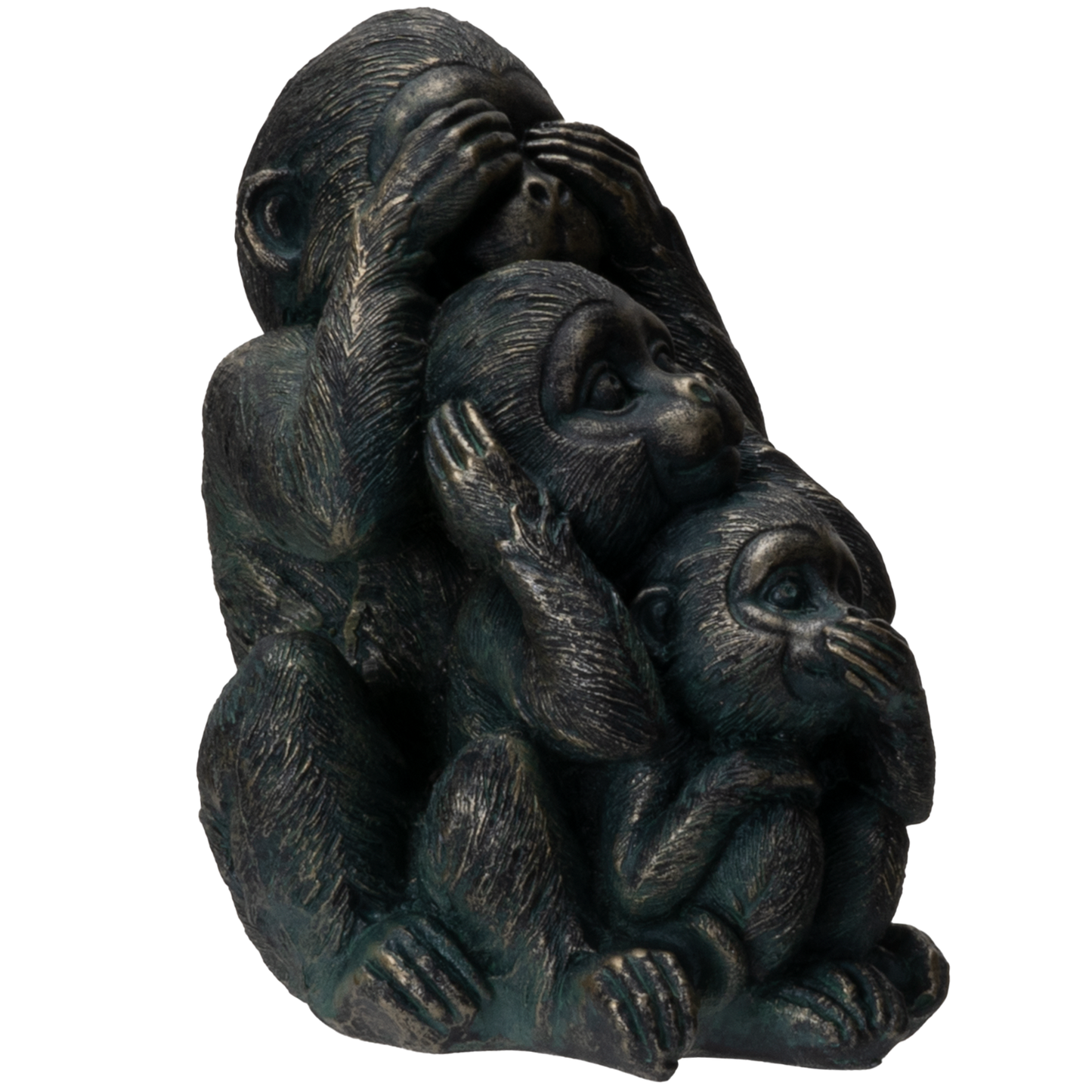Stacked See No Evil Hear No Evil Speak No Evil Monkeys Totem Pole Figurine Home and Garden Decoration