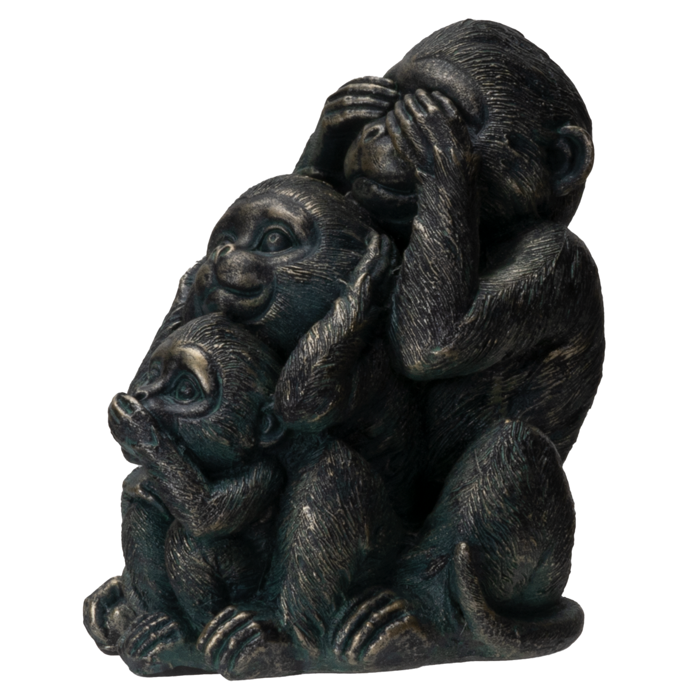 Stacked See No Evil Hear No Evil Speak No Evil Monkeys Totem Pole Figurine Home and Garden Decoration