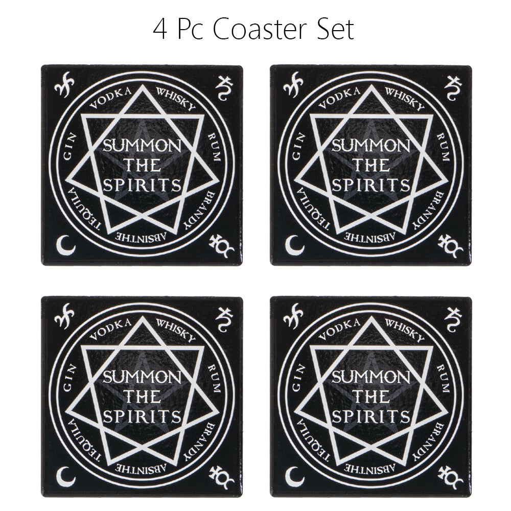 Summon The Spirits Ceramic Coaster With Cork Backing Set of 4