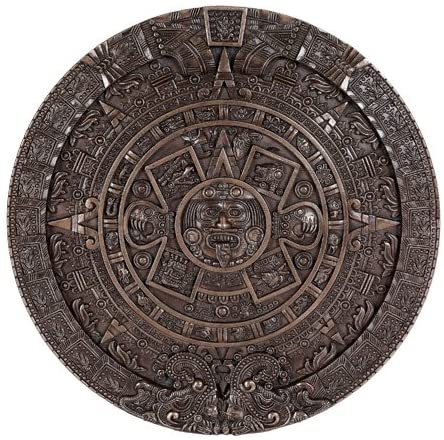Mexica Aztec Calendar Bronzed Wall Calendar Wall Plaque Sculpture