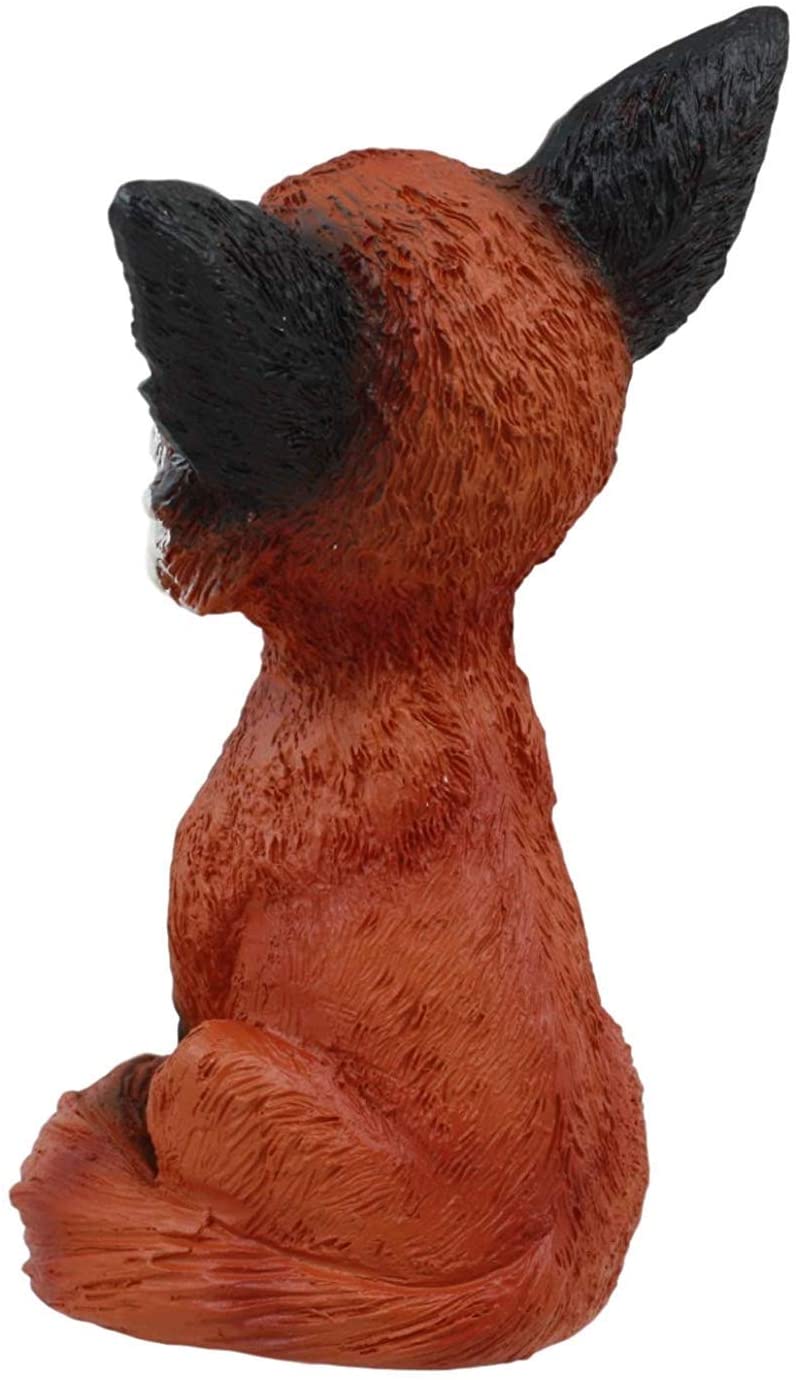 YTC Brown and Black Smiling Fox TeeHee Themed Decorative Figurine Statue