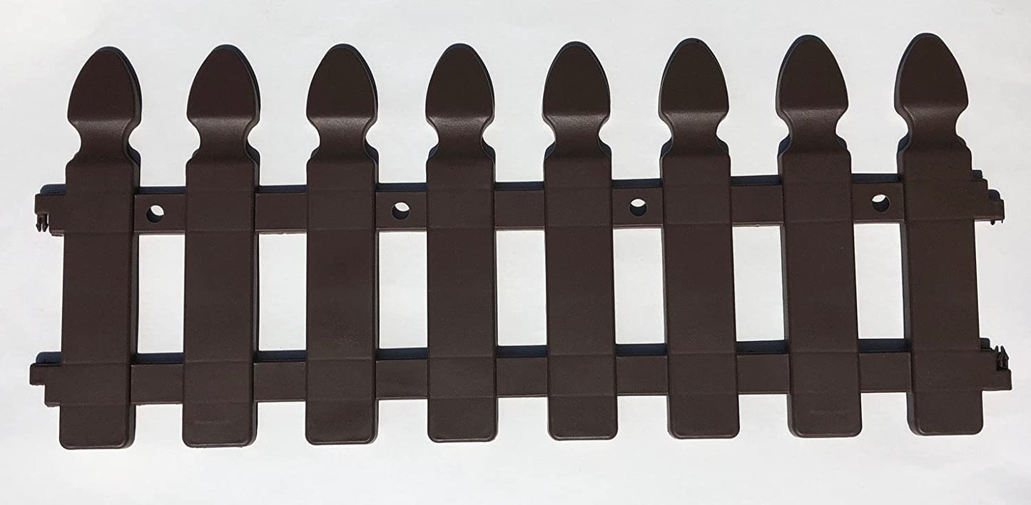 Pacific Giftware Solar Powered Rechargeable Plastic Garden Border Fence Panel Set of 4