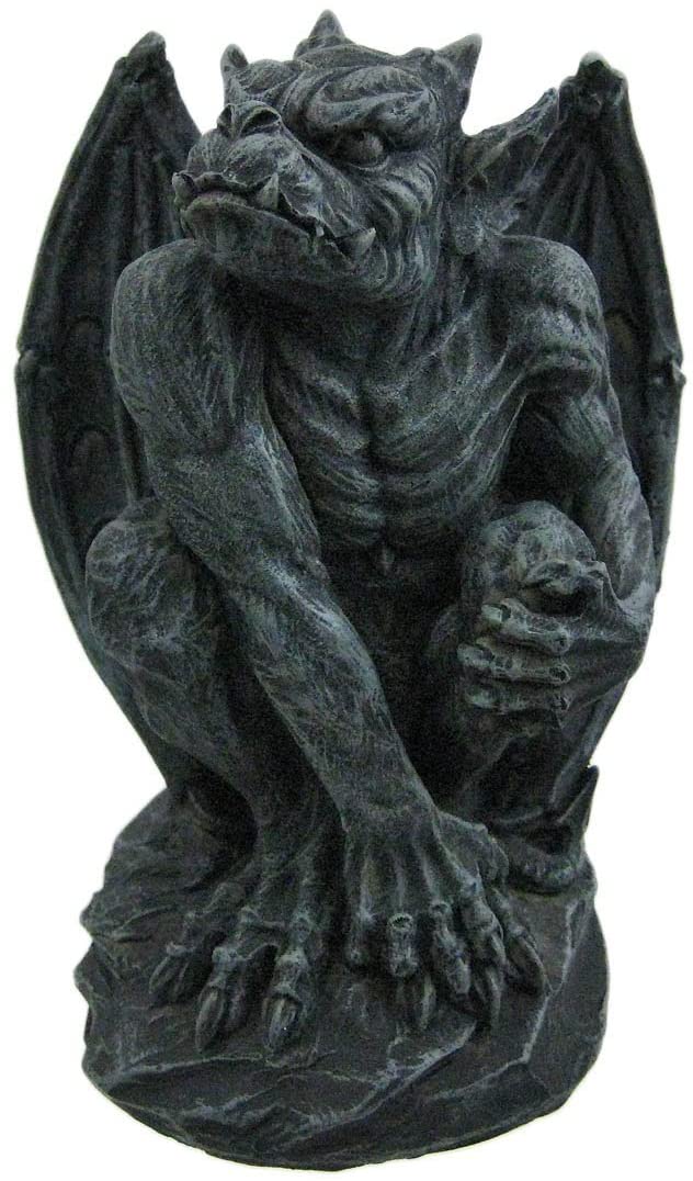 Poised Protector Winged Gargoyle Statue Guardian
