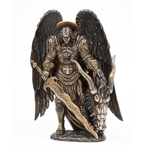 Pacific Giftware Saint Michael Slaying The Evil Dragon Mighty Warrior and Protector San Miguel Statue (10 inch)