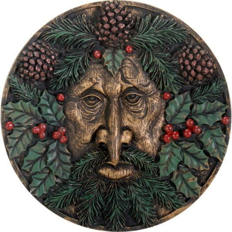 Greenman Plaque Winter Collectible Figurine