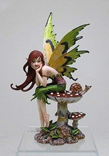 Thinking of You Fairy Sitting on Mushroom Statue Figurine