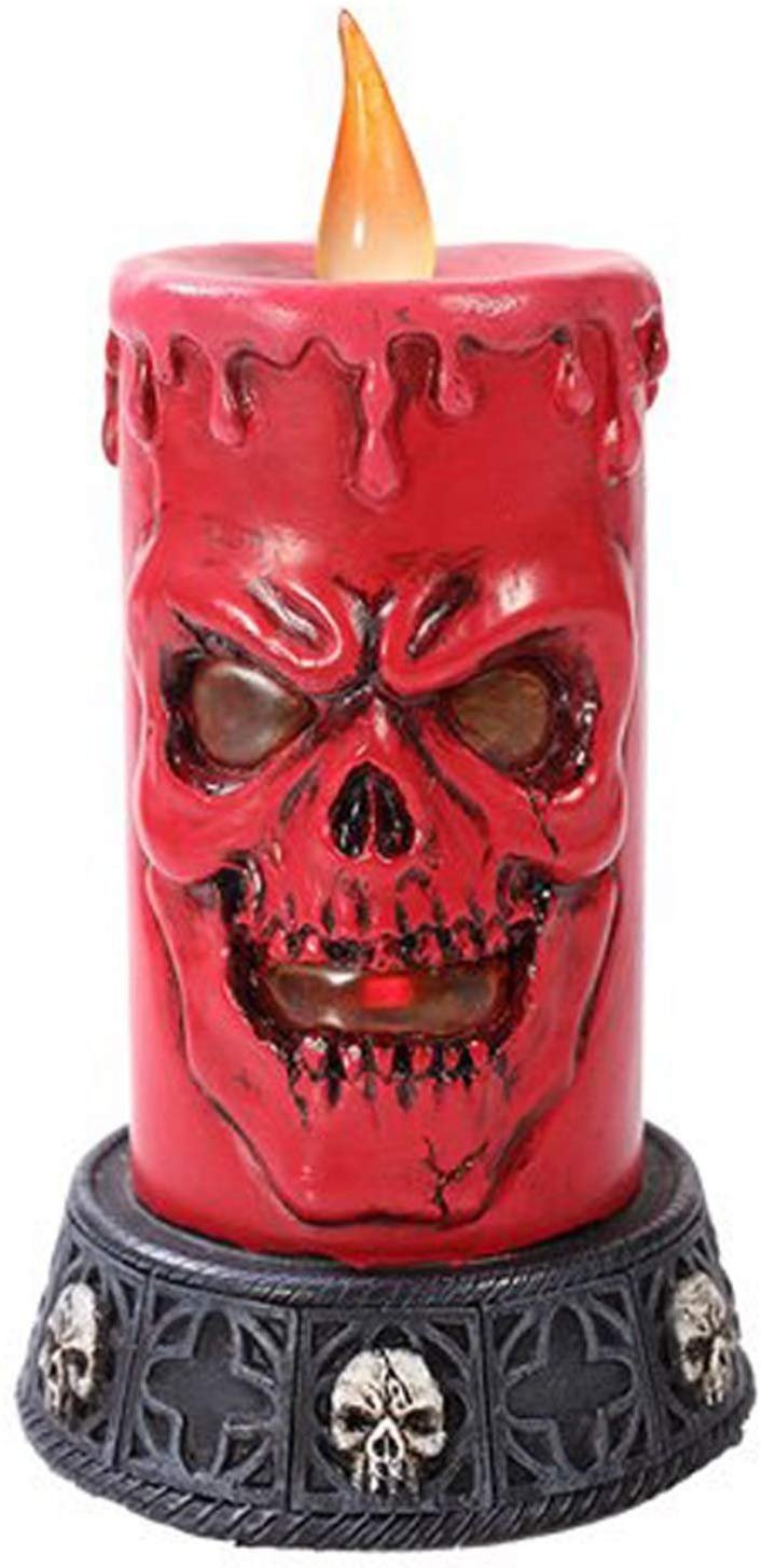 Pacific Giftware 10896 Spooky Devil LED Light Candle Figurine Made of Polyresin, 3" x 3" x 5.75"