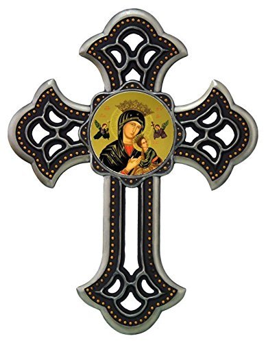 12.25 Inch Our Lady of Perpetual Help Embellished Cross Figurine