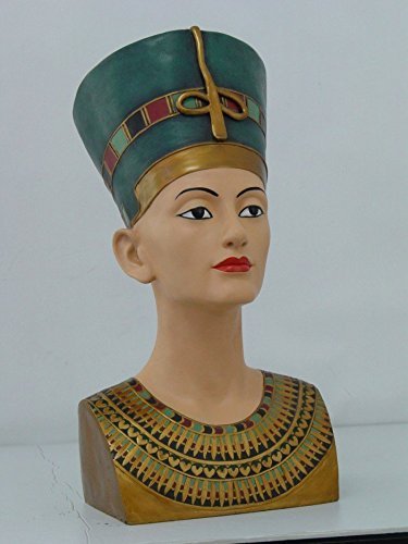 PTC 18 Inch Egyptian Queen Nefertiti Head and Bust Resin Statue Figurine