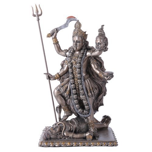 Eastern Enlightenment Goddess Kali Bhavatarini Destroyer Statue Decorative Hindu Goddess of Time and Death Figurine