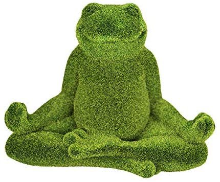 Pacific Giftware PT Meditation Lotus Pose Yoga Frog Artificial Turf Synthetic Grass Resin Figurine