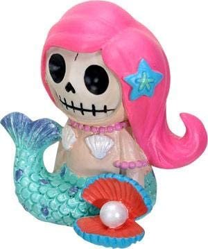 SUMMIT COLLECTION Furrybones Ariel Signature Skeleton in Mermaid Costume Beside Clam with Pearl