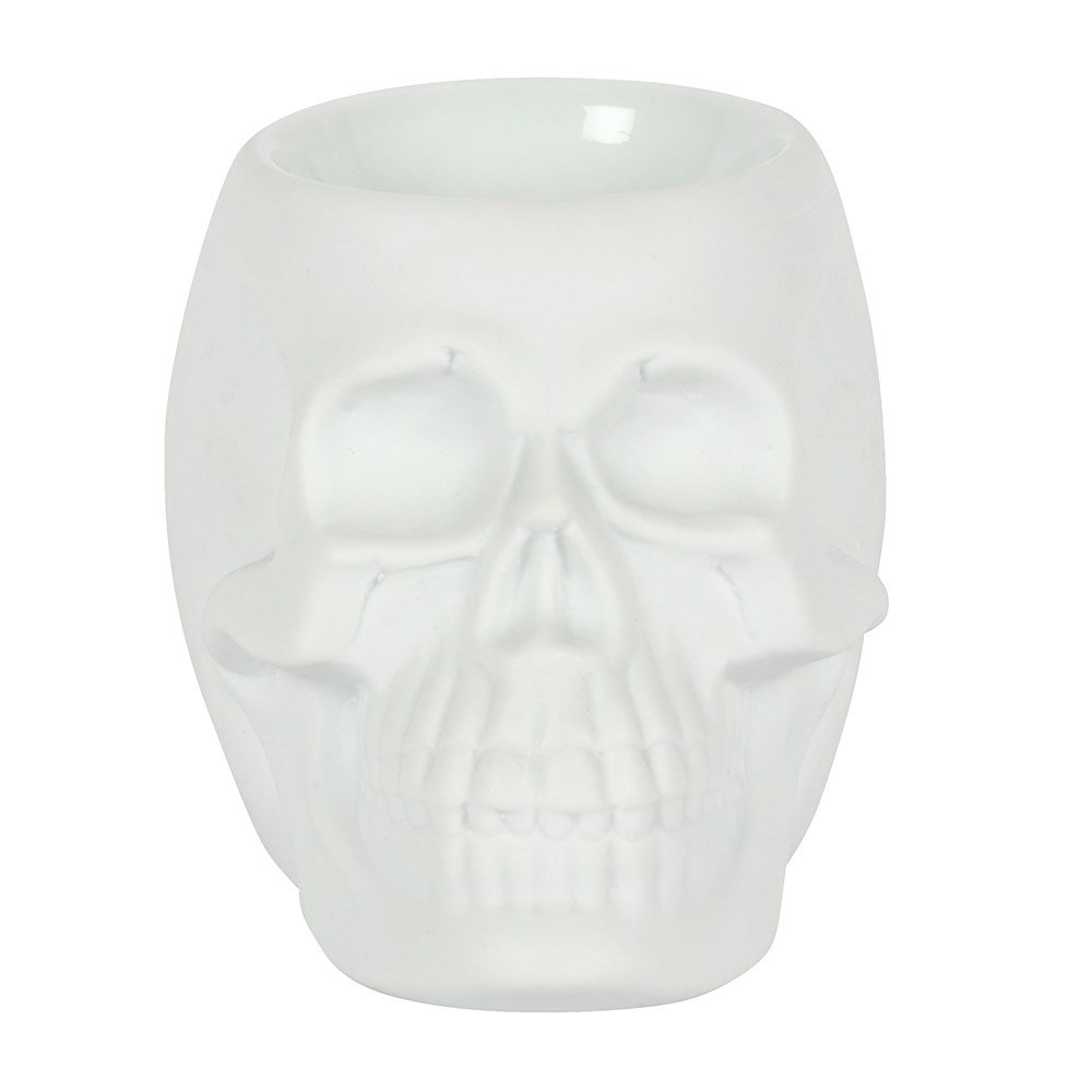 Pacific Giftware White Skull Aromatherapy Oil Burner Wax Warmer Tealight Holder