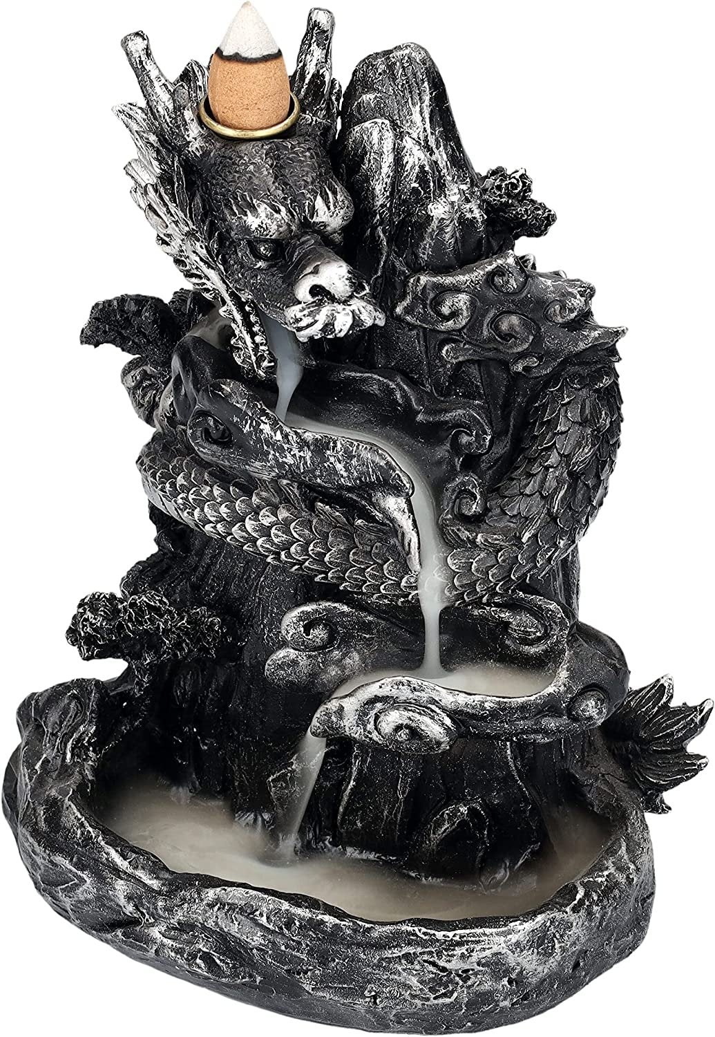 Chinese Dragon Backflow Burner Resin Figurine