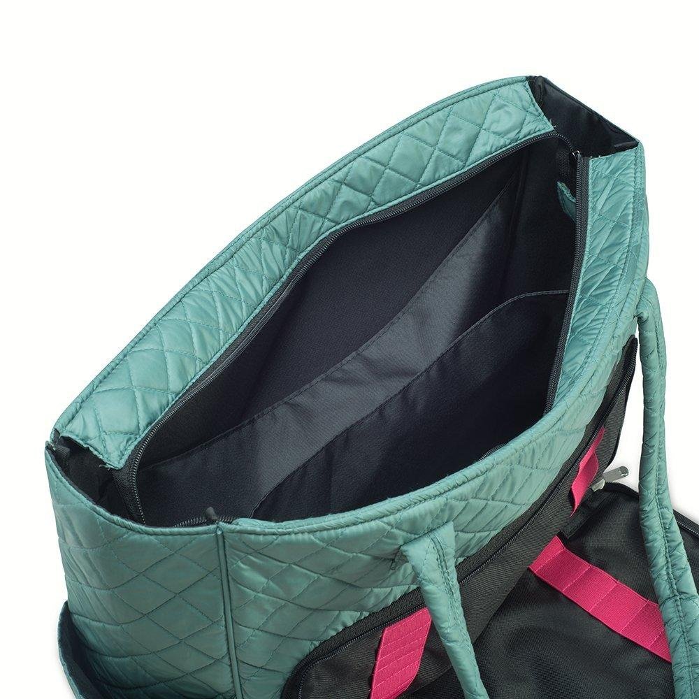 Quilted Shoulder Beauty Bag With Brush Storage Pocket Ideal for Cosmetic Bottles Brushes (Grey)