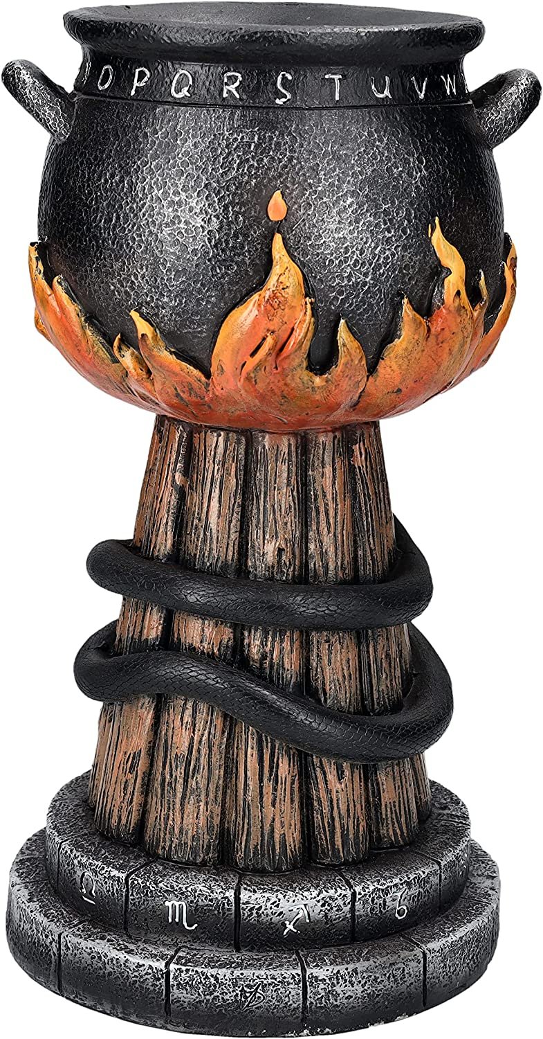 Triple Moon Cauldron Votive Holder Resin Figurine Home Decor