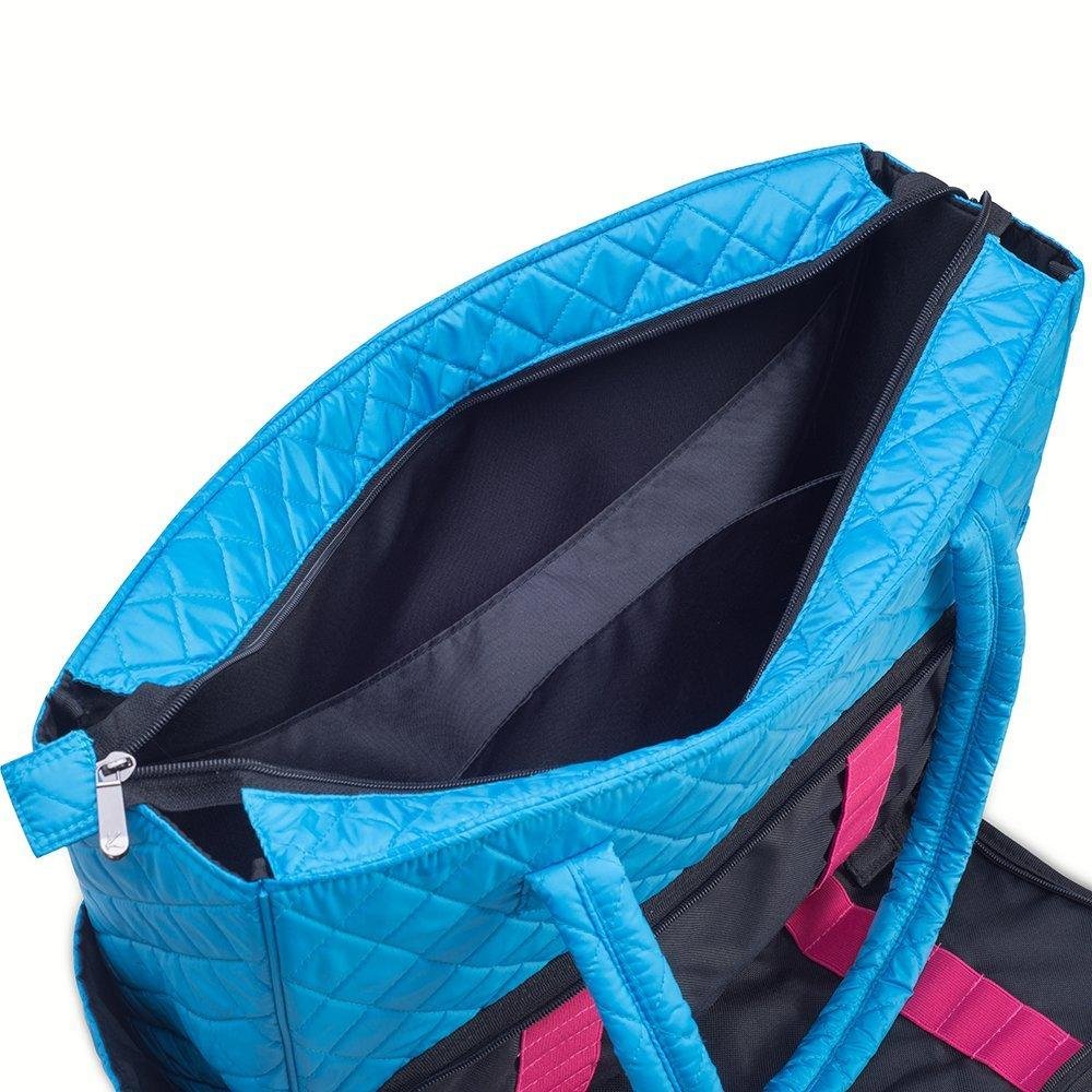 Quilted Shoulder Beauty Bag With Brush Storage Pocket Ideal for Cosmetic Bottles Brushes (Grey)
