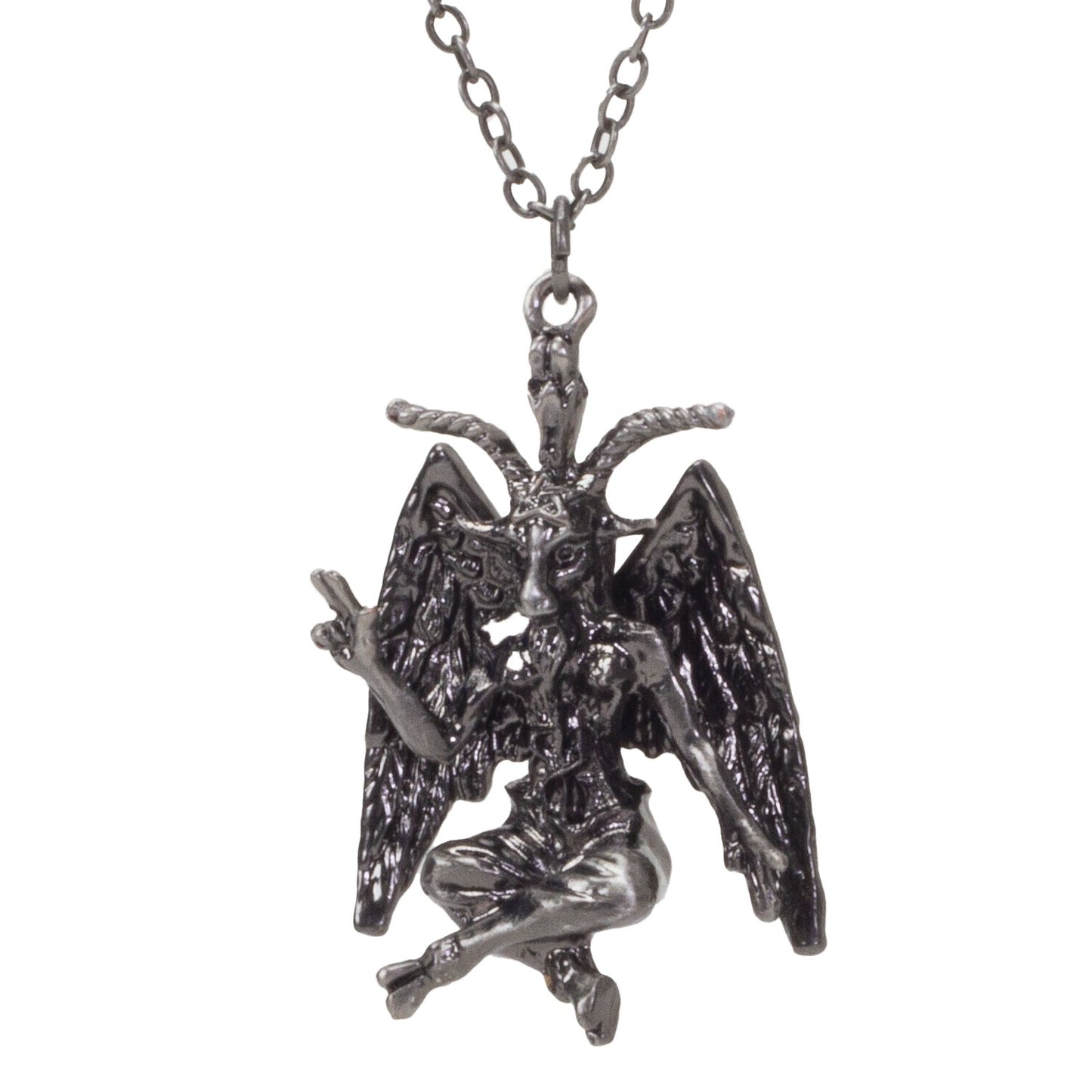 BOTEGA EXCLUSIVE Baphomet Figurine Satanic Pagan Demon Occult Goat of Mendes Statue Necklace