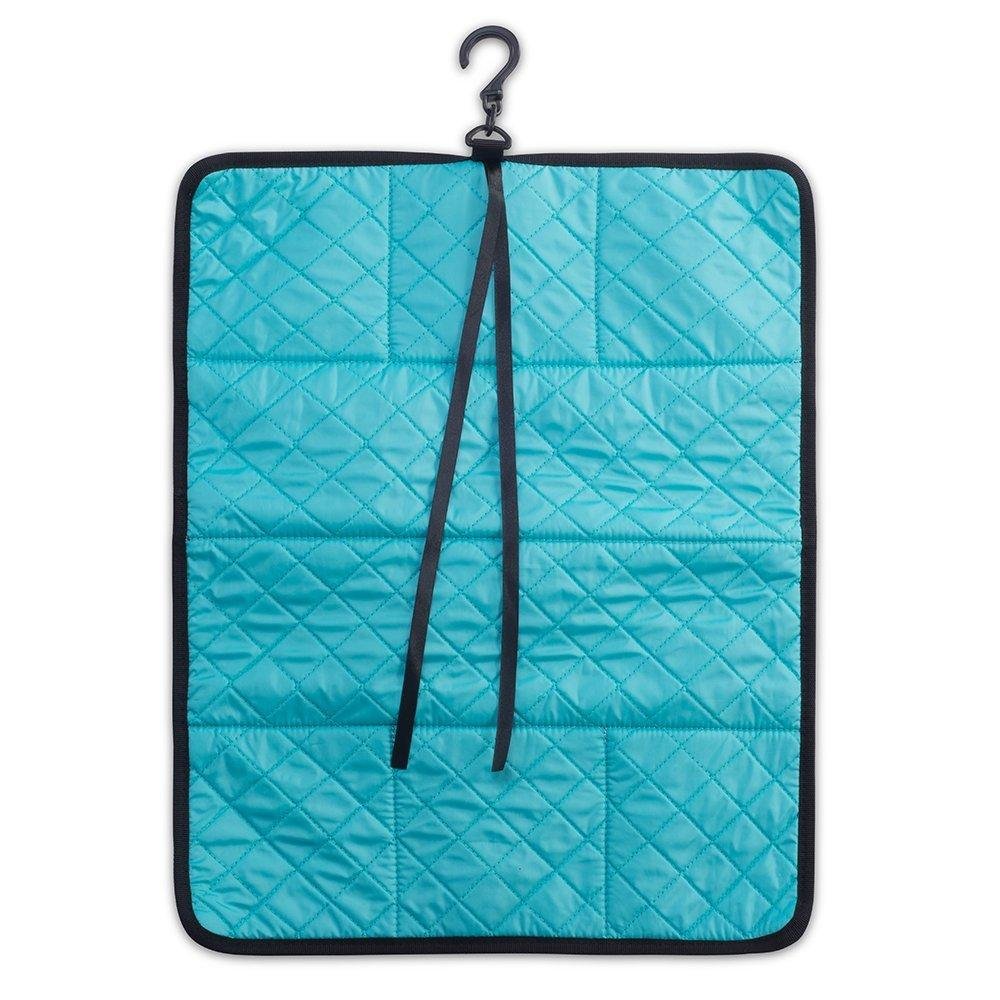 Quilted Shoulder Beauty Bag With Brush Storage Pocket Ideal for Cosmetic Bottles Brushes (Grey)