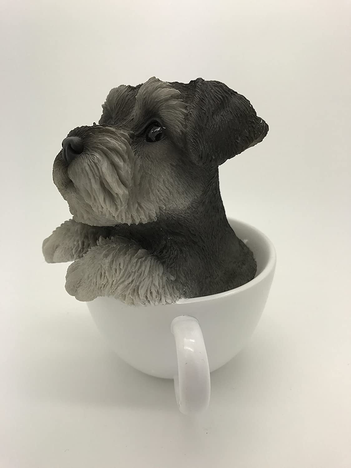 Pacific Giftware Adorable Schnauzer Teacup Pet Pals Puppy Collectible Figurine 5.75 Inches