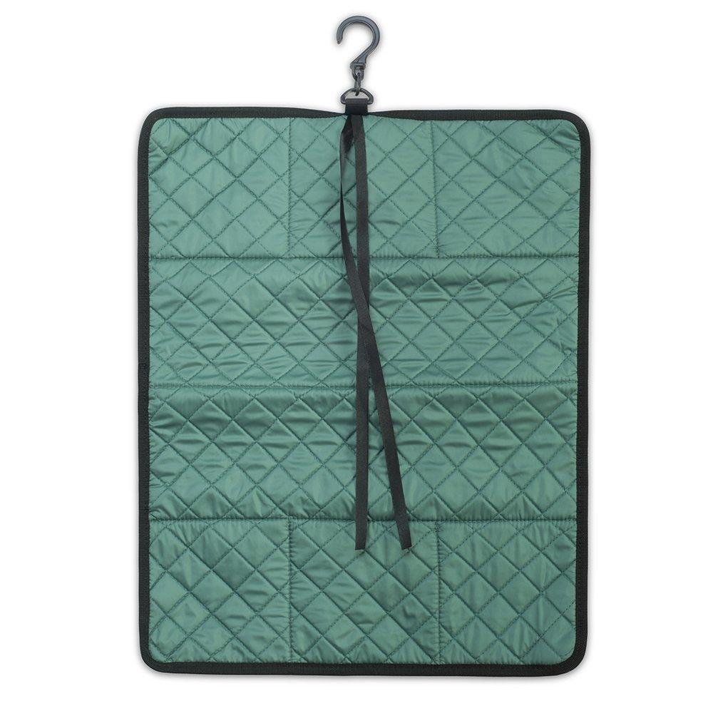 Quilted Shoulder Beauty Bag With Brush Storage Pocket Ideal for Cosmetic Bottles Brushes (Grey)