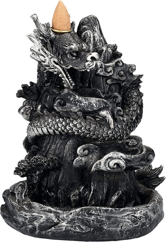 Chinese Dragon Backflow Burner Resin Figurine