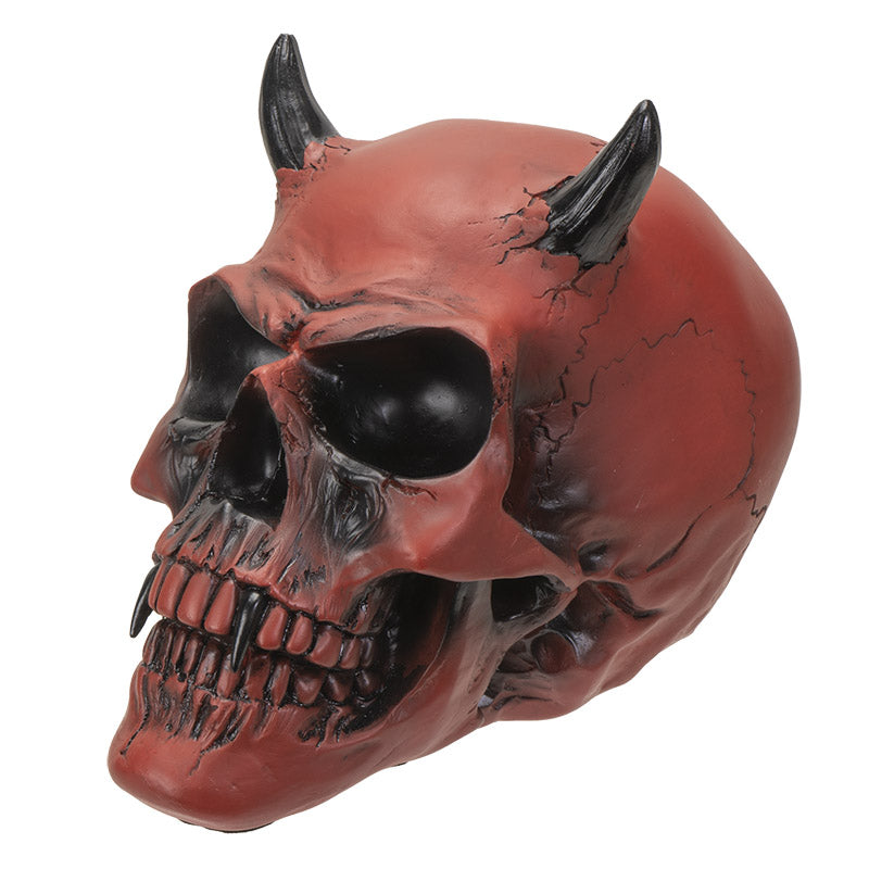 Crimson Demon Skull - Red Devil Horned