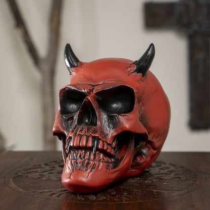 Crimson Demon Skull - Red Devil Horned