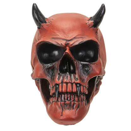Crimson Demon Skull - Red Devil Horned