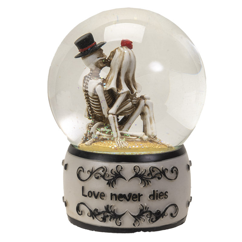 Love Never Dies' Romantic Eternal Love Skeleton Water Globe