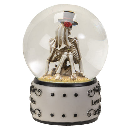 Love Never Dies' Romantic Eternal Love Skeleton Water Globe