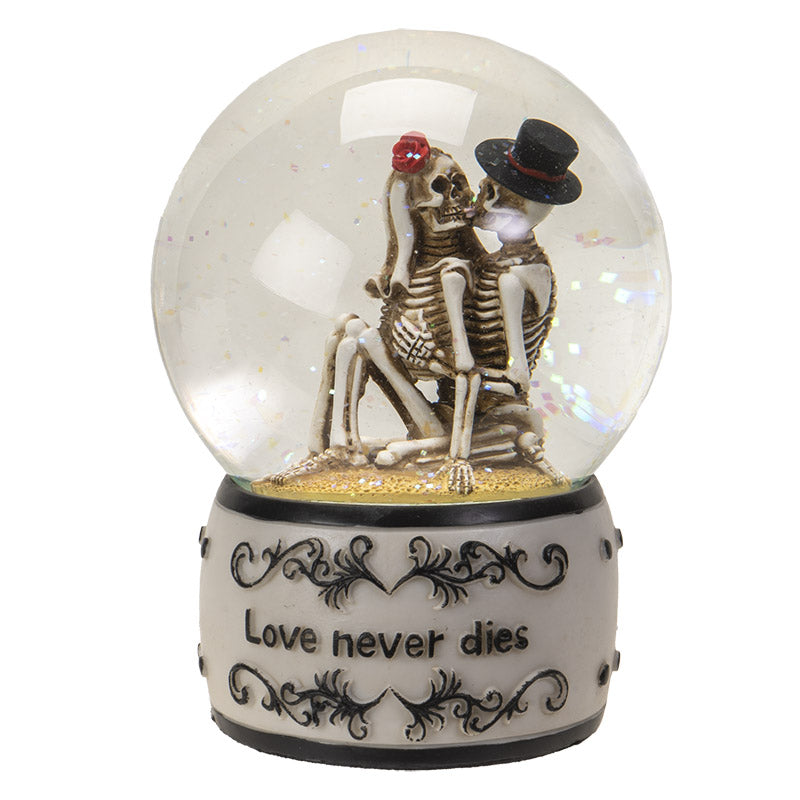 Love Never Dies' Romantic Eternal Love Skeleton Water Globe