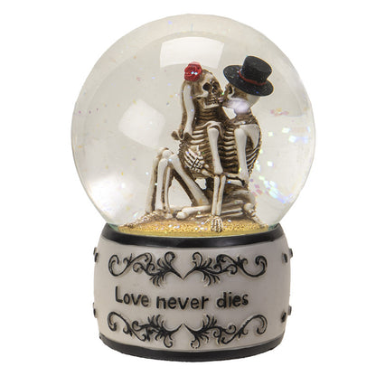 Love Never Dies' Romantic Eternal Love Skeleton Water Globe
