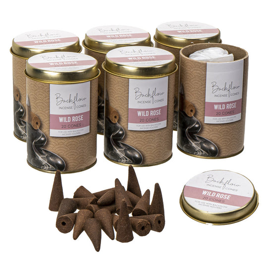 Wild Rose Jumbo Backflow Incense Cones by Something Different UK
