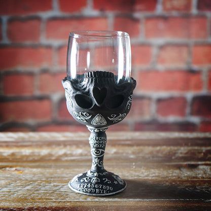 Spirit Board Glass with Skull Ouija Goblet