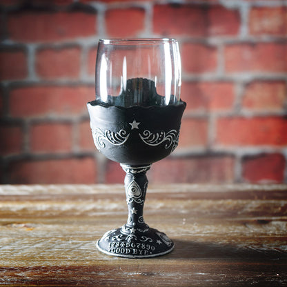 Spirit Board Glass with Skull Ouija Goblet