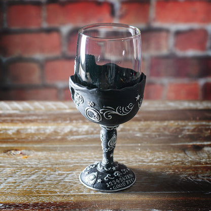Spirit Board Glass with Skull Ouija Goblet