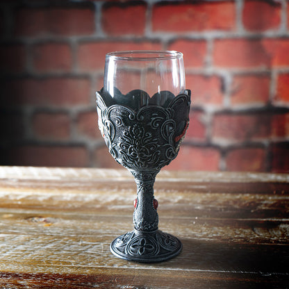 Love Never Dies Skeleton Bride and Groom Glass Goblet