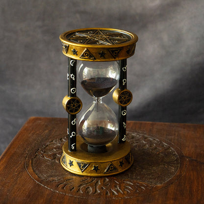 Gothic Astrological Sand Timer Black Sand Hourglass