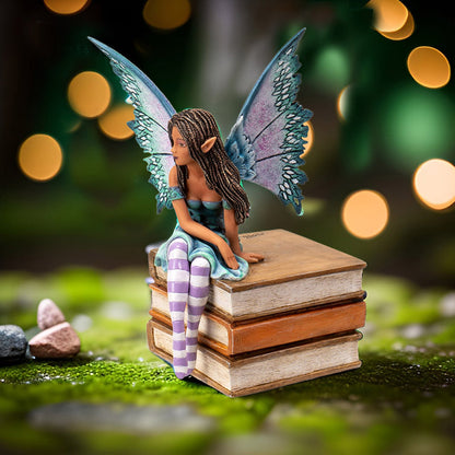 Purple Winged Book Fairy on Books by Amy Brown