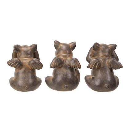 See, Hear, Speak No Evil Flying Pig Figurine Set