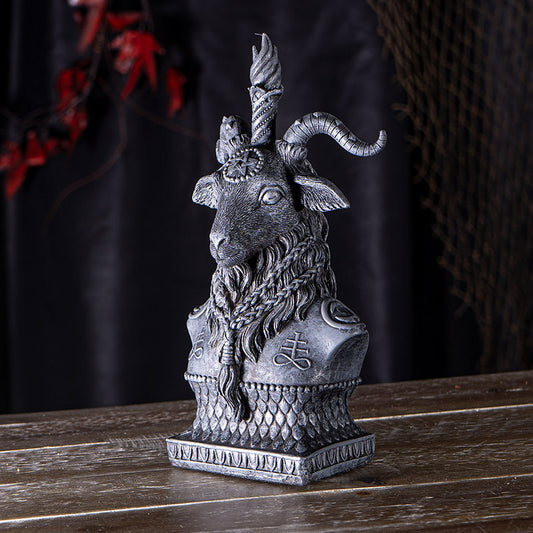 Sabbatic Goat Baphomet Bust Statue 8 Inches
