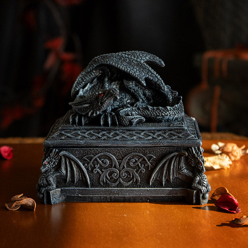 Celtic Dragon Jewelry Box – Winged Guardian Decorative Trinket Holder