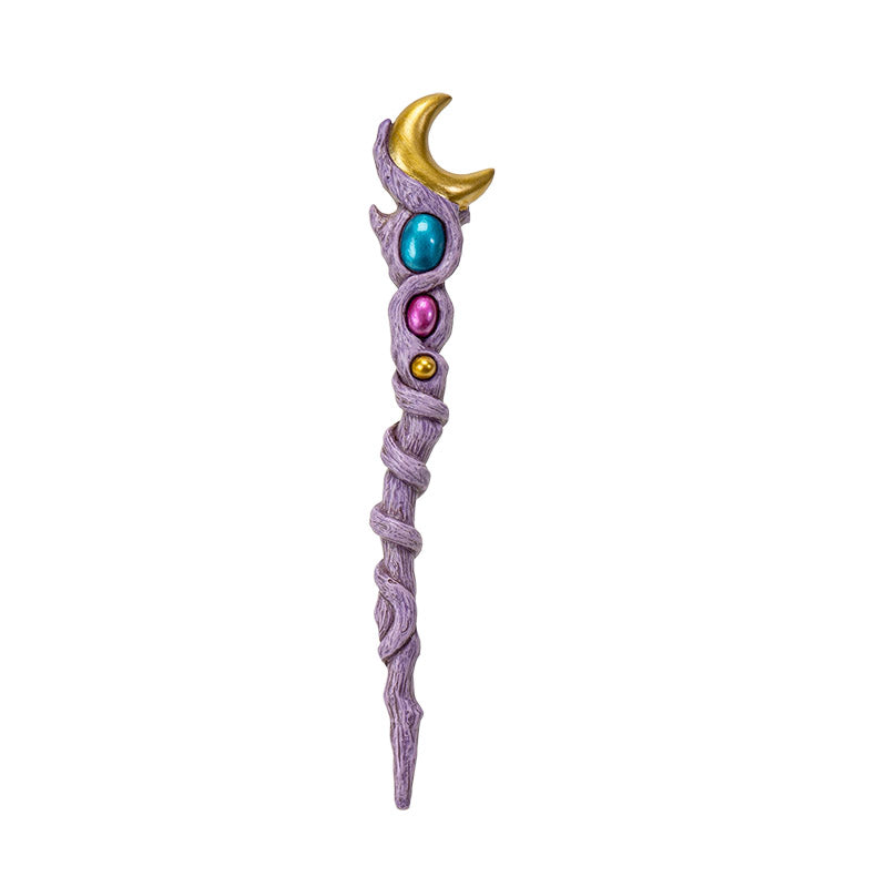 Crescent Moon Gemstone Magic Wand