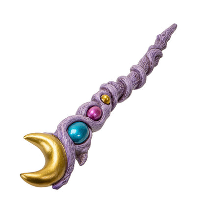 Crescent Moon Gemstone Magic Wand