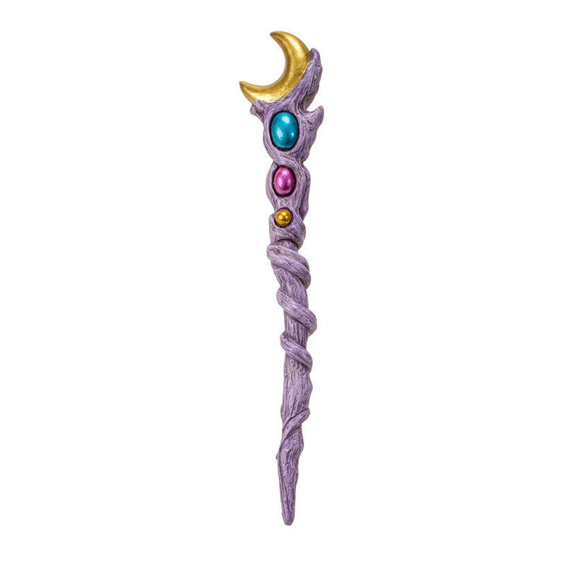 Crescent Moon Gemstone Magic Wand