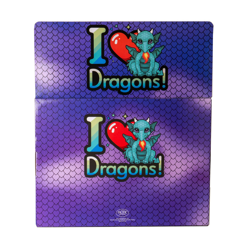 24 Piece I Love Dragon Figurine Set Featuring 8 Unique Dragons