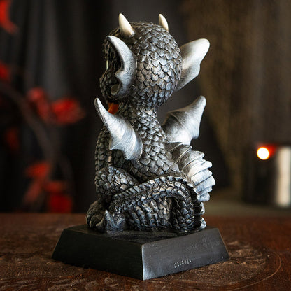 Dragon Collectible Figurine Featuring Dragon Girl Tattoo Message